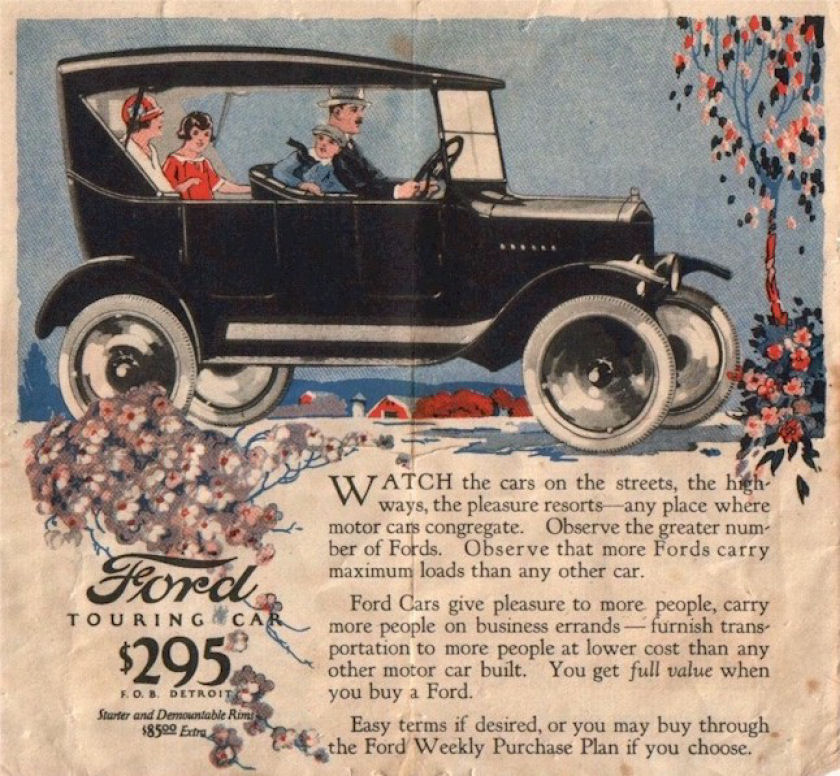 1924 Ford Open Cars Foldout Page 3